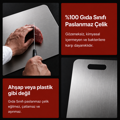 Stelion™ Paslanmaz Çelik Kesme Tahtası