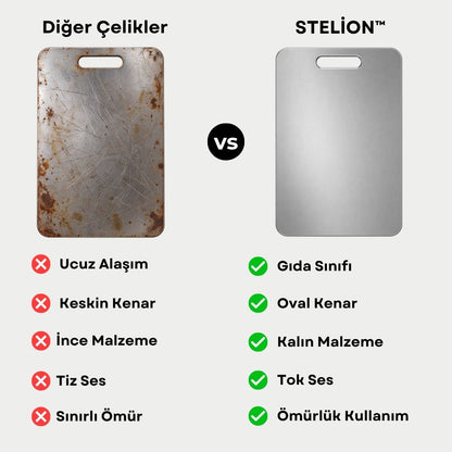 Stelion™ Paslanmaz Çelik Kesme Tahtası