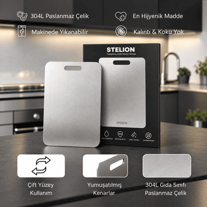 Stelion™ Paslanmaz Çelik Kesme Tahtası