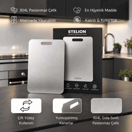 Stelion™ Paslanmaz Çelik Kesme Tahtası